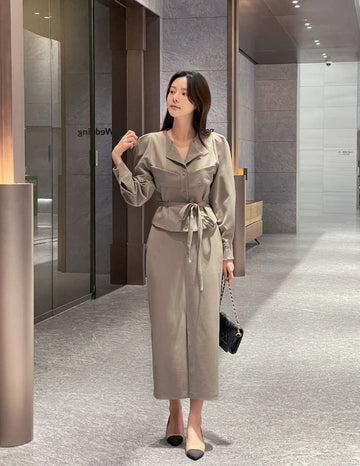 Elo No Collar Shirring Jacket